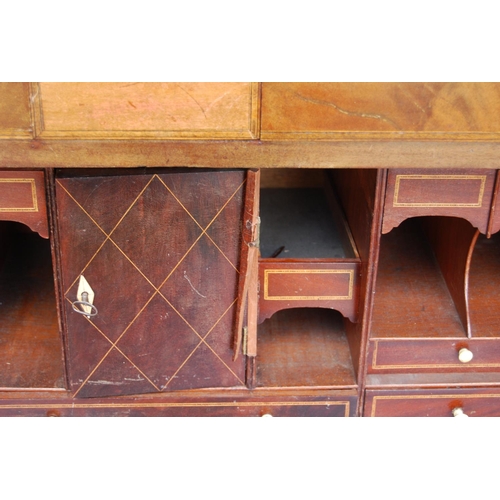 371 - 19th century mahogany secretaire chest, the rectangular top over concealed frieze drawer, deep drawe... 