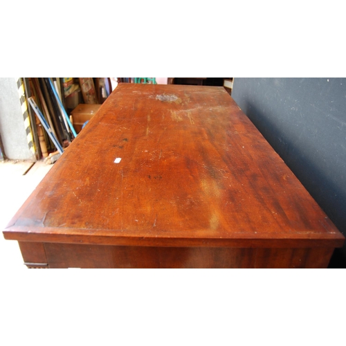 371 - 19th century mahogany secretaire chest, the rectangular top over concealed frieze drawer, deep drawe... 