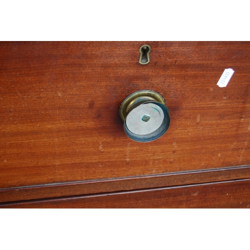 372 - Late 19th century mahogany linen press, the projected moulded cornice over panelled doors enclosing ... 