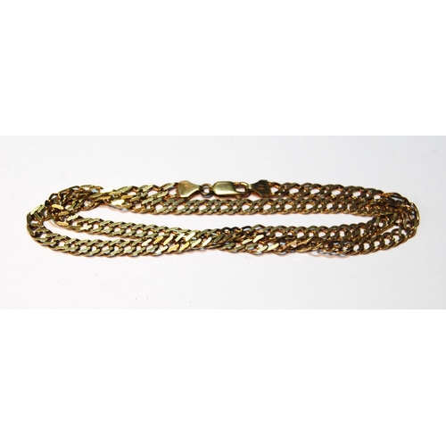 67 - Gold necklet of filed curb pattern, 17g.