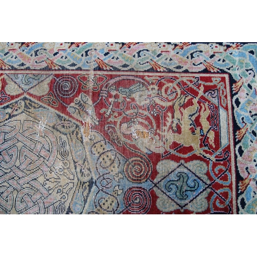 407 - GEORGE BAIN (1881 - 1968)Art Nouveau celtic hunting scene rug, possibly by Quayle & Tranter of K... 