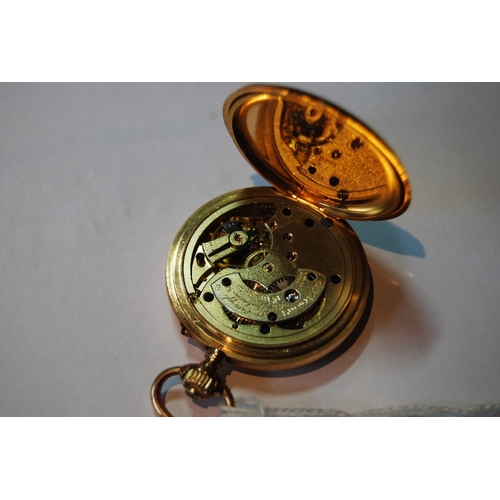 89 - Swiss keyless lever watch, for Stewart, Glasgow, in gold hunter case, Swiss ‘18c’ marks, monogrammed... 