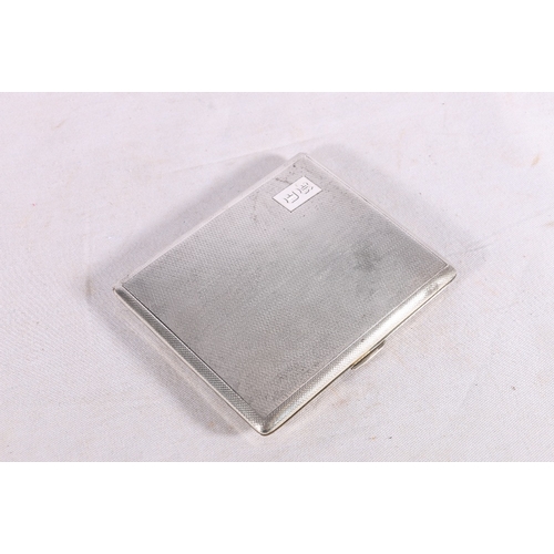 65 - Contemporary silver cigarette case in the Art Deco style with engine turned decoration and gilded in... 