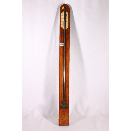 336 - Gardner and Son of Glasgow crossbanded mahogany stick barometer, 98cm tall