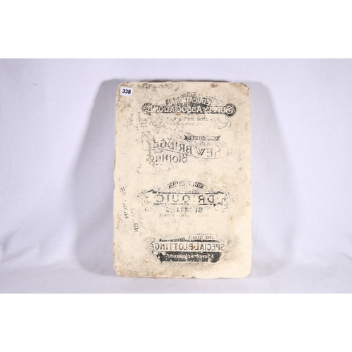 338 - Lithography limestone block for The Educational Supply Association, 51cm x 35cm