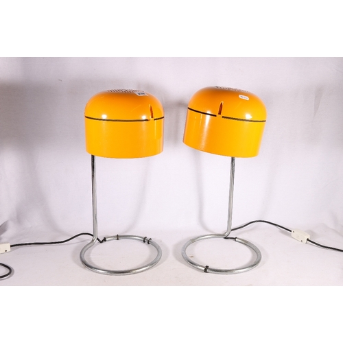 339 - Pair of vintage mid 20th century design yellow table lamps, 46cm tall