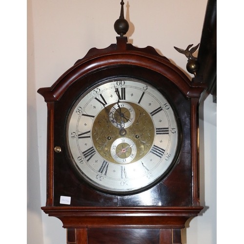 375 - 19th century  longcase clock with dial marked for Allison of Montrose, subsidiary seconds and calend... 