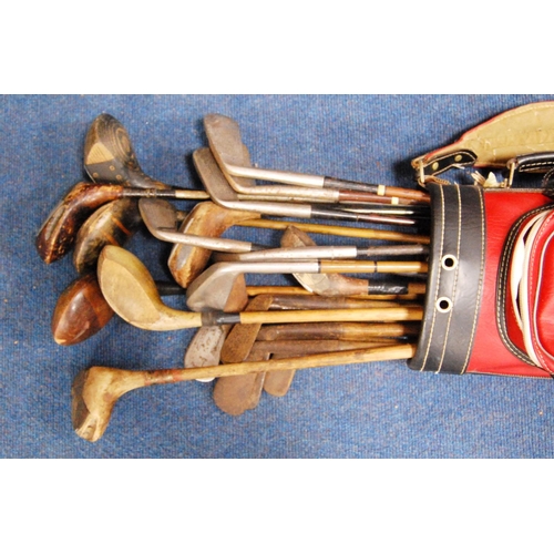 208 - Ten hickory shafted golf clubs including four metal shafted woods and six irons including: Two C. &a... 