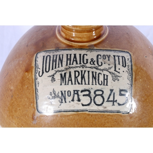 178 - JOHN HAIG & Co Ltd of Markinch Fife two tone stoneware whisky advertising flagon by A W Buchan &... 