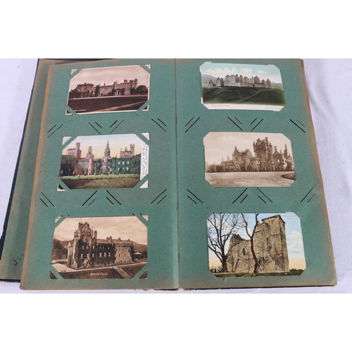 221 - Edwardian Art Nouveau Design postcard album containing over 200 postcards of Castle interest includi... 