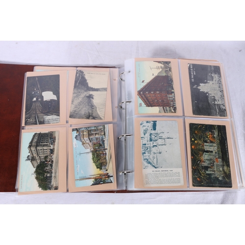 222 - A brown binder folder containing over 500 Canadian postcards including Arnprior Lumber Yards, topogr... 