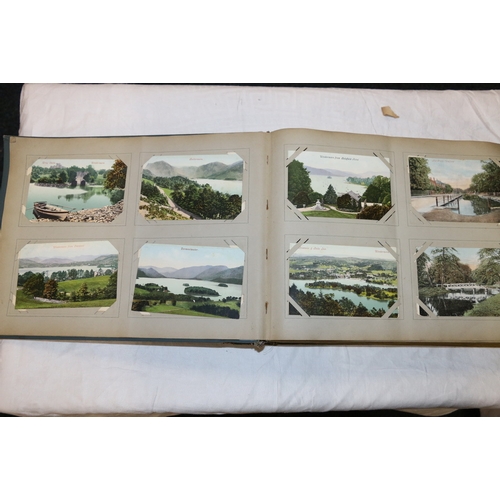 231 - An early 20th century postcard album containing approximately 500 postcards most are English topogra... 