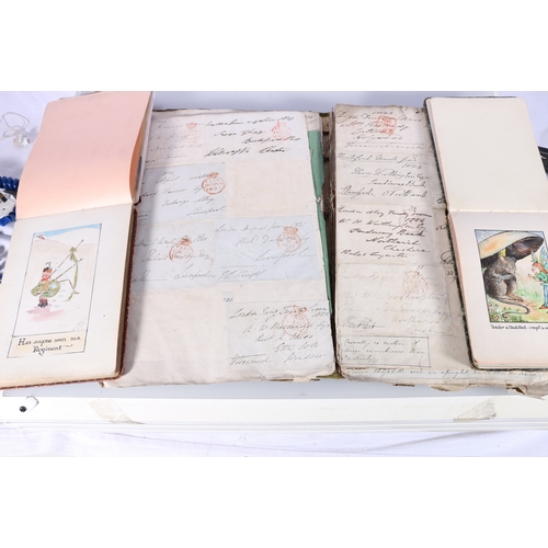 240 - A collection of ephemera including cuttings, scraps, etc., an album of postal history pre-adhesive s... 