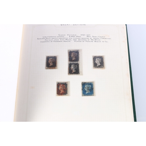 269 - Stamp collection in multiple albums and loose including GB Vic 1d penny black vertical pair QG-RG, f... 