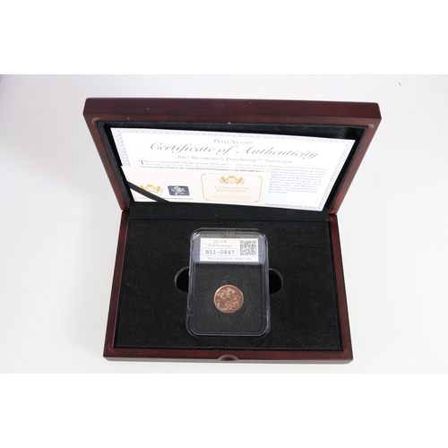 345 - Coin Portfolio Management CPM UNITED KINGDOM Elizabeth II gold sovereign 2017 in issue box with cert... 