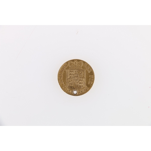 353 - UNITED KINGDOM George III (1760-1820) gold half sovereign 1817 S3786 (holed), weight 3.97g