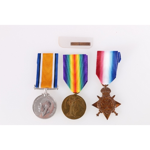 381 - WWI trio of 5334 Private Herbert Barnes of Scots Guards including war medal, victory medal and 1914 ... 