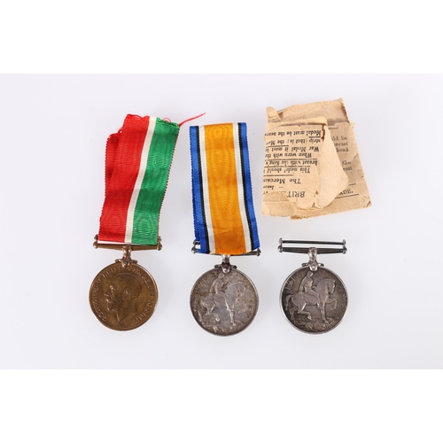 385 - WWI war medal a mercantile marine war medal (BENJAMIN BROWN) and a WWI war medal (CMT-121 PTE A S DO... 