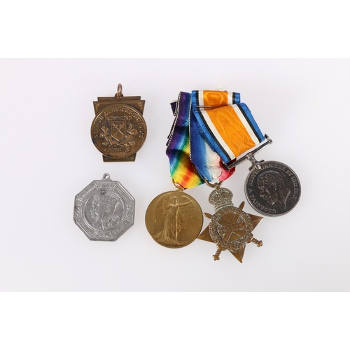 386 - WWI trio of 49169 Sapper G Drennan of Royal Engineers including war medal, victory medal and 1914-15... 