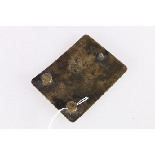 399 - English white metal shoulder belt plate of the 52nd (Oxfordshire) Regiment of Foot, 9cm x 6.5cm