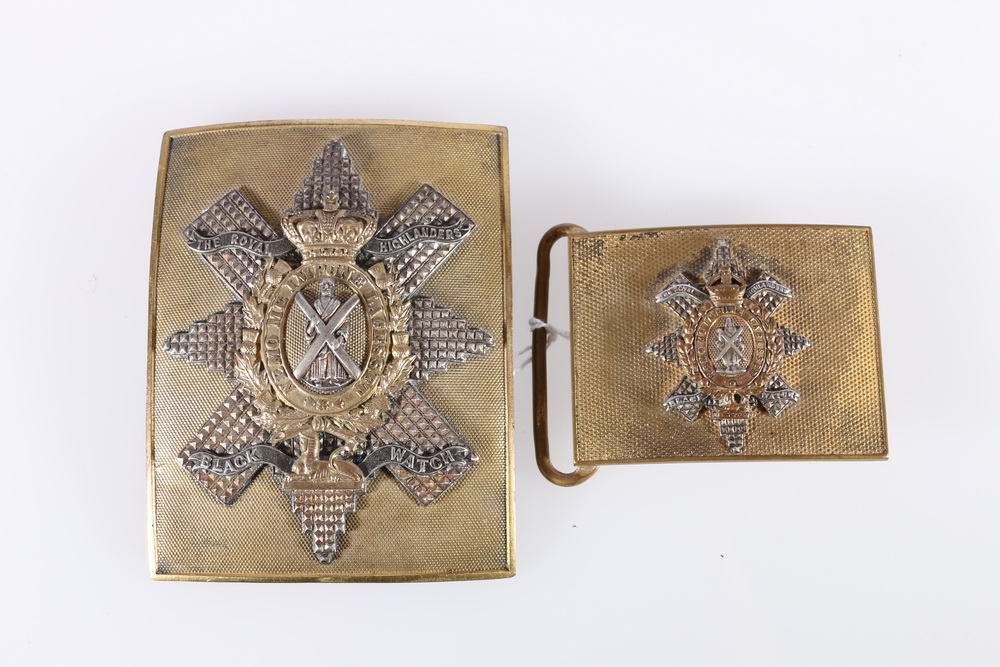 Scottish brass shoulder belt plate of the Black Watch (Royal Highland  Regiment (42nd)), with Queen's