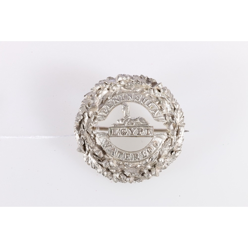 423 - Scottish white metal plaid brooch of the Queen's Own Cameron Highlanders, 7cm diameter 