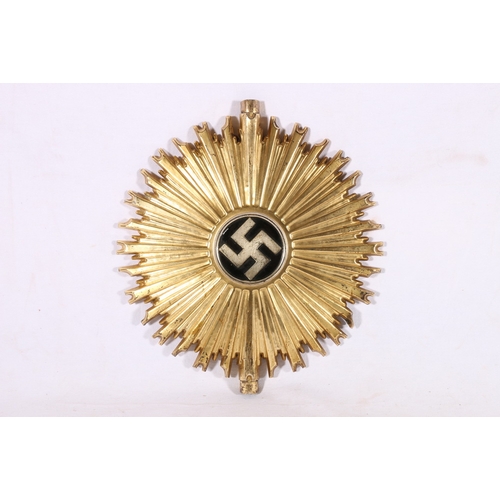 432 - Nazi German WWII style sunburst and swastika schellenbaum finial, 33cm diameter