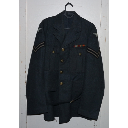 493 - British Royal Air Force dress uniform jacket having H Thomas and Co Ltd interior label dated July 19... 