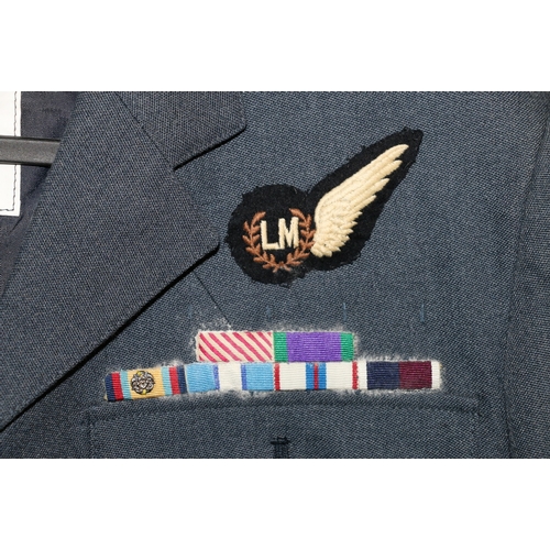 498 - British Royal Air Force dress uniform jacket having label penned 