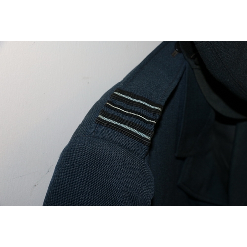 501 - British Royal Air Force dress uniform jacket having Burton label with shoulder rank slide insignia f... 