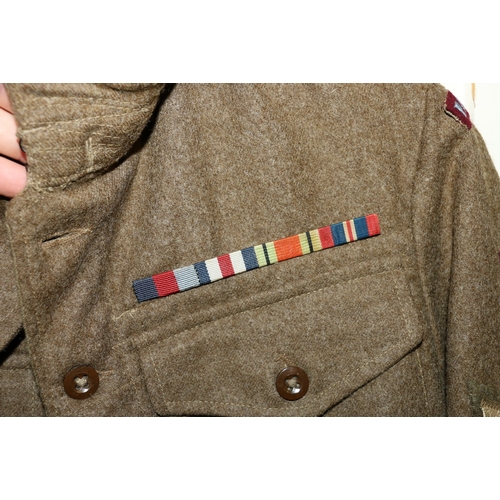 505 - British Army khaki green dress uniform jacket having Clarence Clothing Co Ltd label 