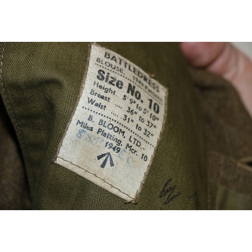 512 - British Army khaki green dress uniform jacket having B Bloom Ltd label 