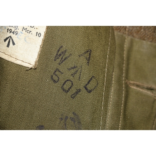 512 - British Army khaki green dress uniform jacket having B Bloom Ltd label 