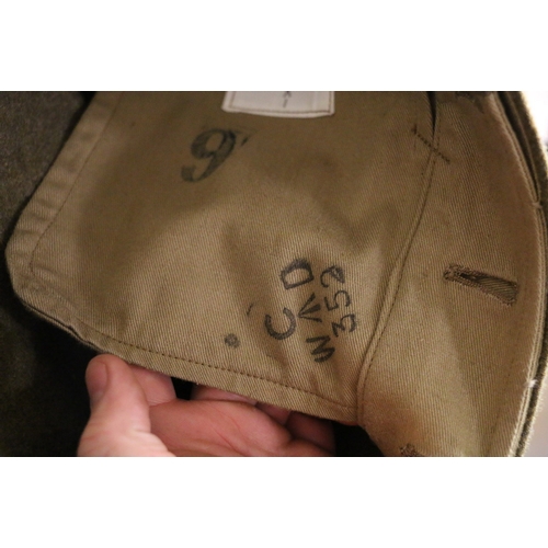 515 - British Army khaki green dress uniform jacket having Corby, Palmer and Stewart label 