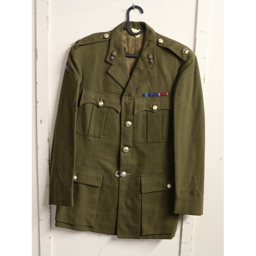 516 - British Army khaki green dress uniform jacket with Royal Engineers staybrite buttons by Buttons Ltd ... 