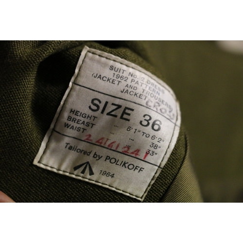 517 - British Army khaki green dress uniform jacket having Polikoff label 