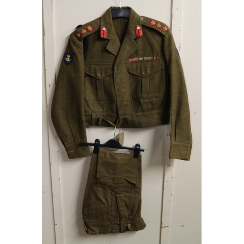 520 - British Army khaki green dress uniform jacket having Mourne Clothing Co Ltd label 