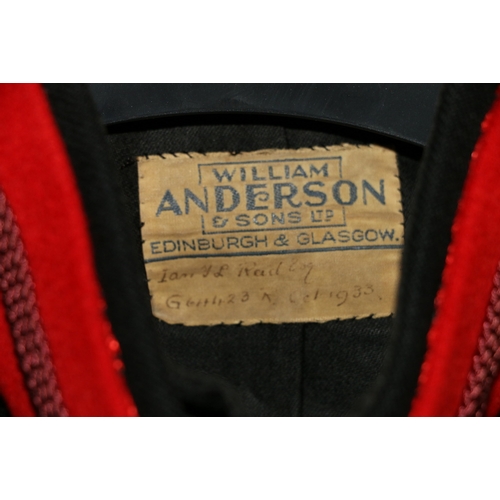 526 - British Army dress uniform jacket having William Anderson and Son Ltd of Edinburgh and Glasgow label... 