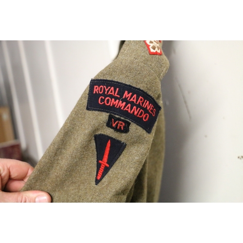 531 - British Royal Navy khaki green dress uniform jacket having Prices Tailors Ltd label 