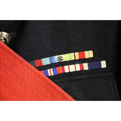 534 - British Royal Navy dress uniform jacket with Royal Marines insignia including buttons, collar badges... 