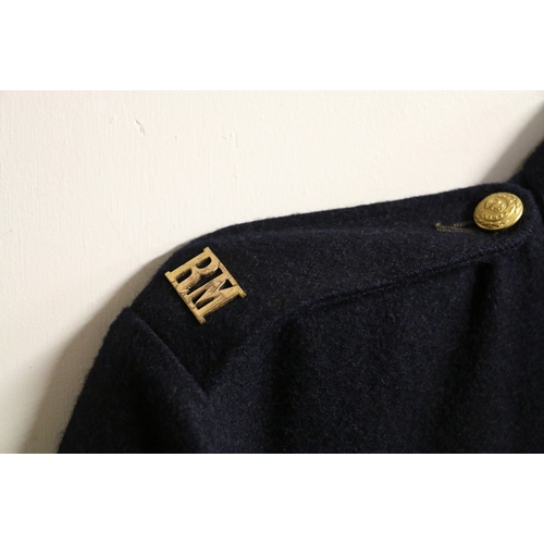 535 - British Royal Navy dress uniform with Royal Marines insignia including buttons, collar badges, RM sh... 