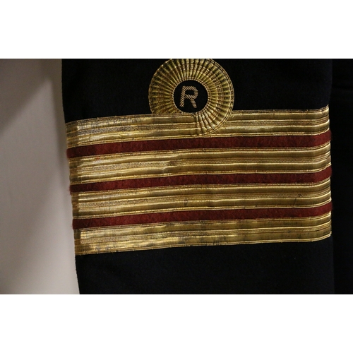 537 - British Royal Navy dress uniform jacket having Gieves of London label 