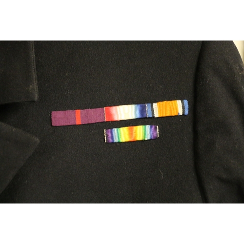 539 - British Royal Navy dress uniform jacket having Gieves Ltd label penned 