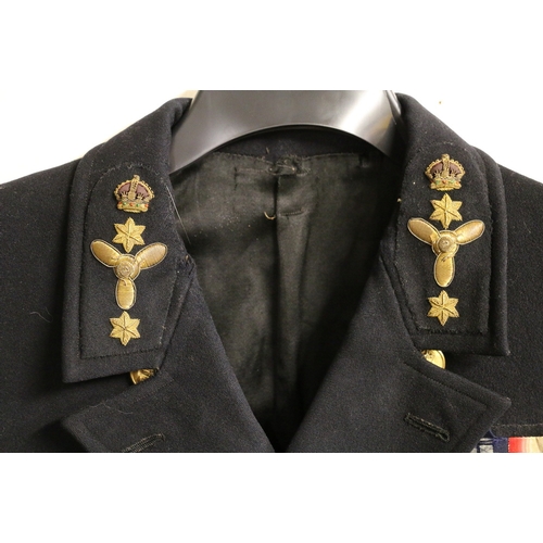 542 - British Royal Navy dress uniform jacket with brass naval buttons, bullion wire Mechanician/Chief Mot... 