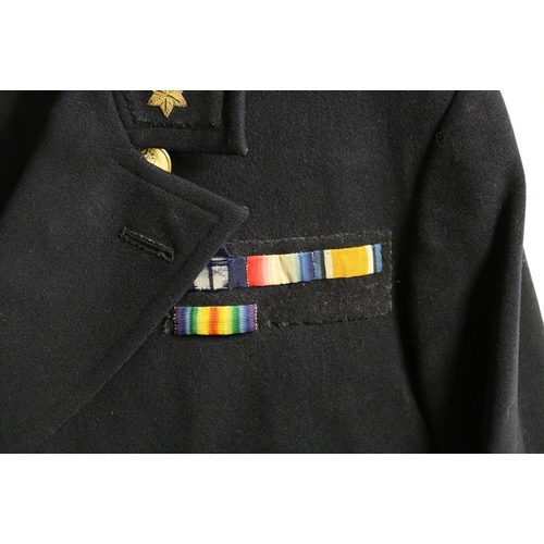 542 - British Royal Navy dress uniform jacket with brass naval buttons, bullion wire Mechanician/Chief Mot... 