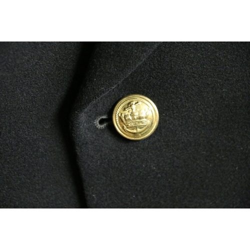 543 - British Royal Navy dress uniform jacket with brass naval buttons, bullion wire four band shoulder bo... 