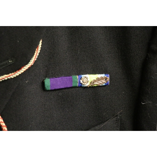 544 - British Royal Navy dress uniform jacket having Ambassador label with brass naval buttons, bullion wi... 