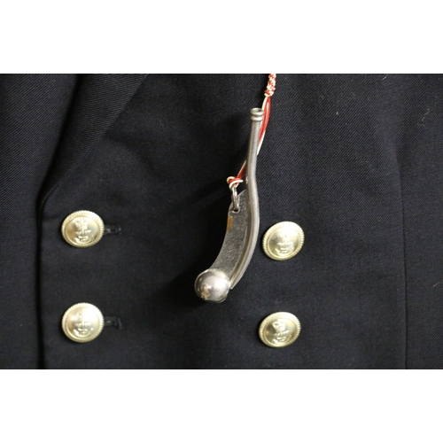 544 - British Royal Navy dress uniform jacket having Ambassador label with brass naval buttons, bullion wi... 