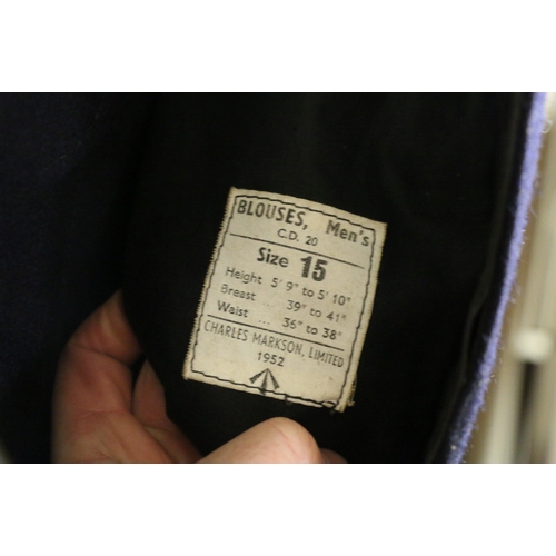 547 - British Civil Defence Corps dress uniform jacket having Charles Markson Limited label 