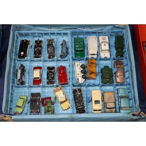 15 - Two Matchbox 41 Collector's cases with lift our trays containing vehicles, Corgi, Lone Star, Budgie ... 